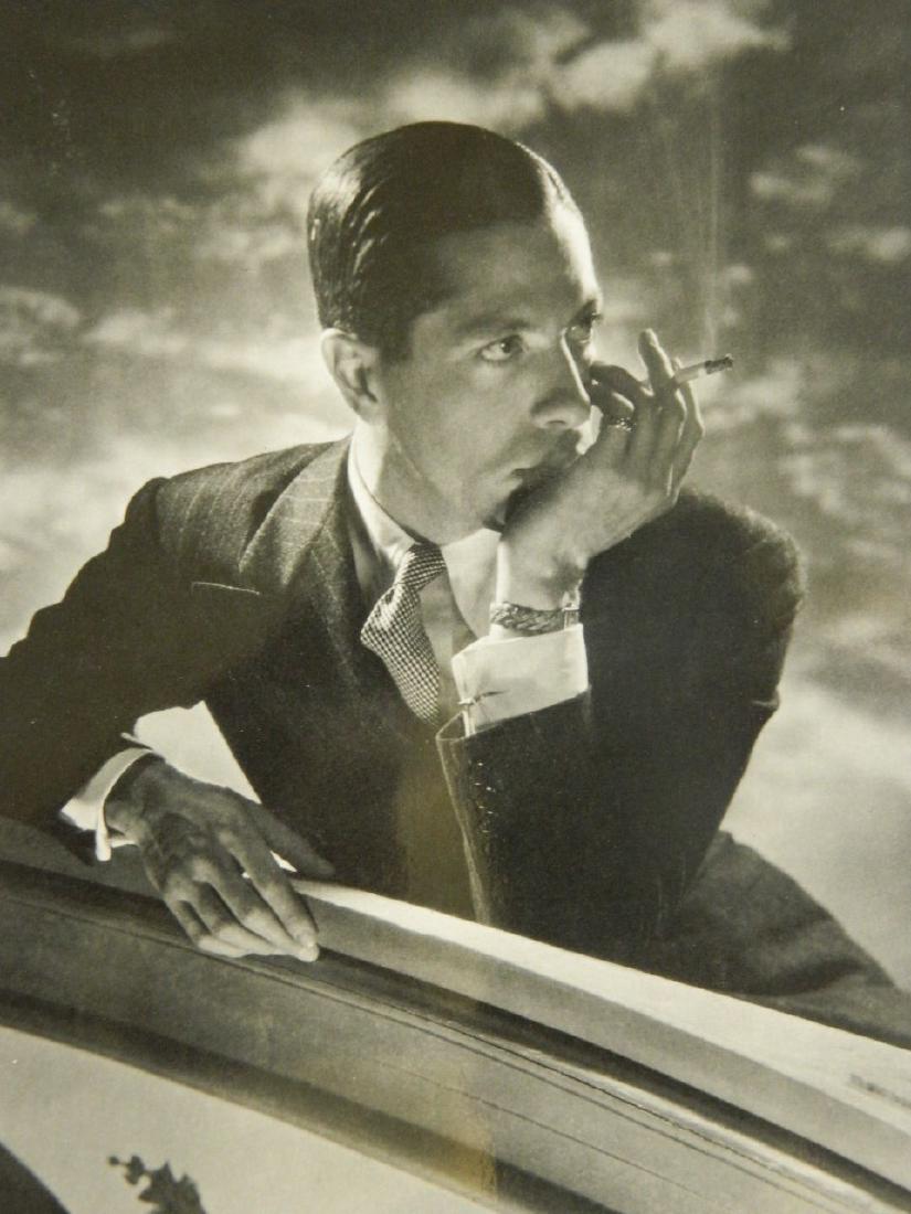 Horst P Horst, photographic press print of Baron: Horst P Horst, photographic press print of Baron Nicholas de Gunzberg, to publicise 'Horst P Horst 90th Birthday Exhibition', label verso, 6" x 8½"