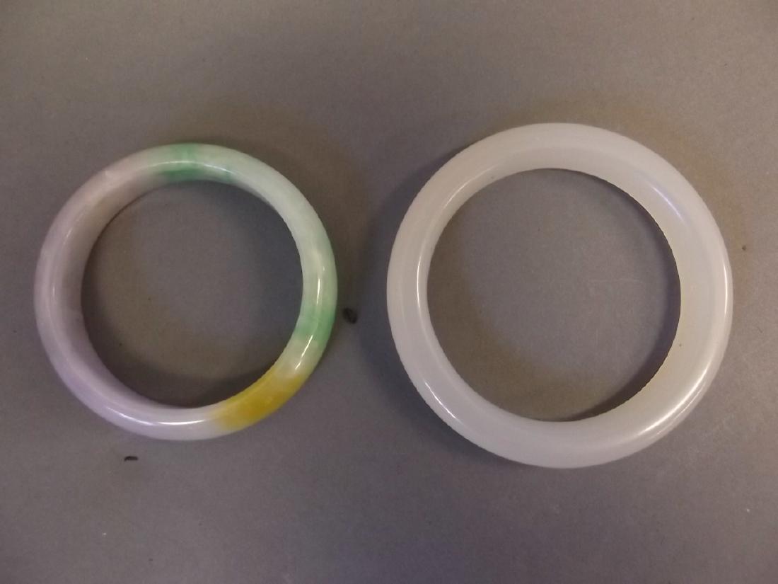 A white jade bangle, and a smaller tri-colour jade (1 of 1)