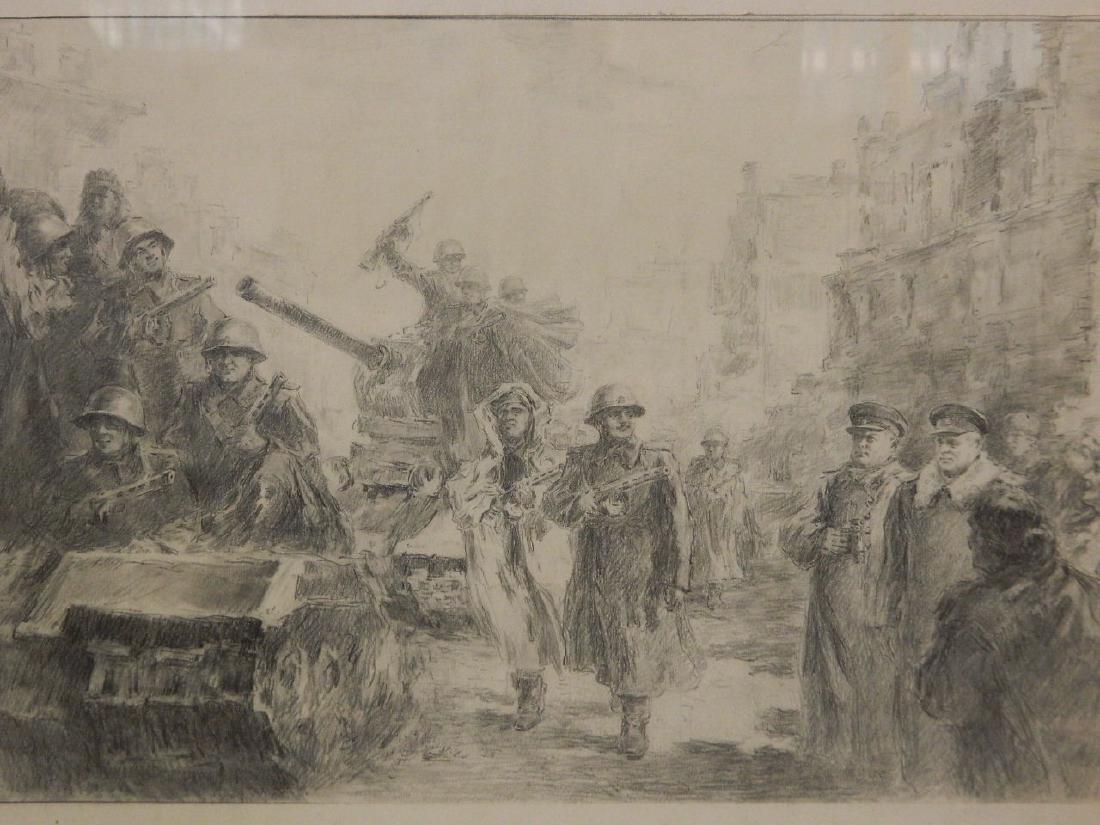 A Russian School pencil drawing of a military parade, (1 of 2)