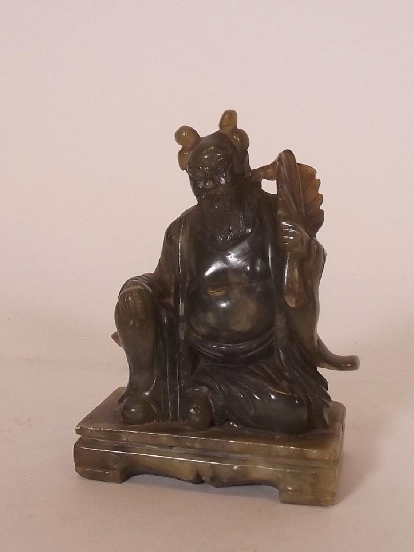 A Chinese soapstone figure of a sage, 5" high (1 of 1)
