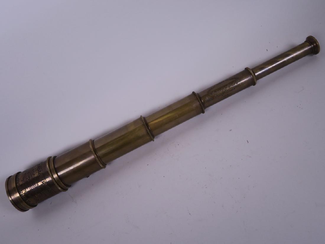 A brass four drawer telescope engraved Ottway and Co.: A brass four drawer telescope engraved Ottway and Co. Ltd London, 18½" extended