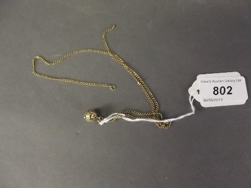 A Hallmarked 9ct gold and silver Masonic cross on a: A Hallmarked 9ct gold and silver Masonic cross on a gold chain, 1'' extended, 8g