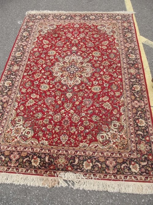 A Belgian Persian style rug, 96'' x 66½'': A Belgian Persian style rug, 96'' x 66½''