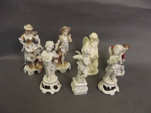 Seven various porcelain figurines, 6¾'' high: Seven various porcelain figurines, 6¾'' high