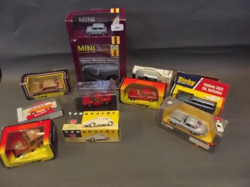 A quantity of Dinky and other die cast cars, mostly: A quantity of Dinky and other die cast cars, mostly boxed
