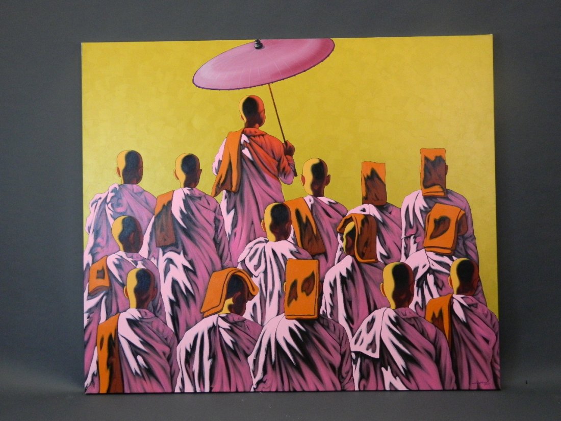 Min Wae Aung, acrylic on canvas, 'Towards Nuns Rest: Min Wae Aung, acrylic on canvas, 'Towards Nuns Rest House II', signed and dated 07, 50½'' x 60''