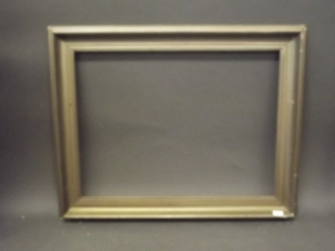 A mid C20th silver leafed wooden frame, rebate 31½'' x: A mid C20th silver leafed wooden frame, rebate 31½'' x 24''