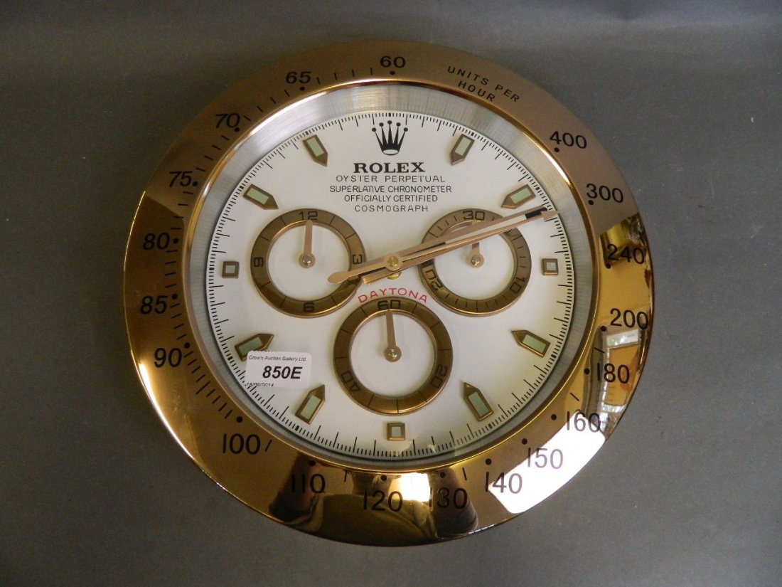 A Rolex Daytona dealer's display wall clock, 13'': A Rolex Daytona dealer's display wall clock, 13'' diameter