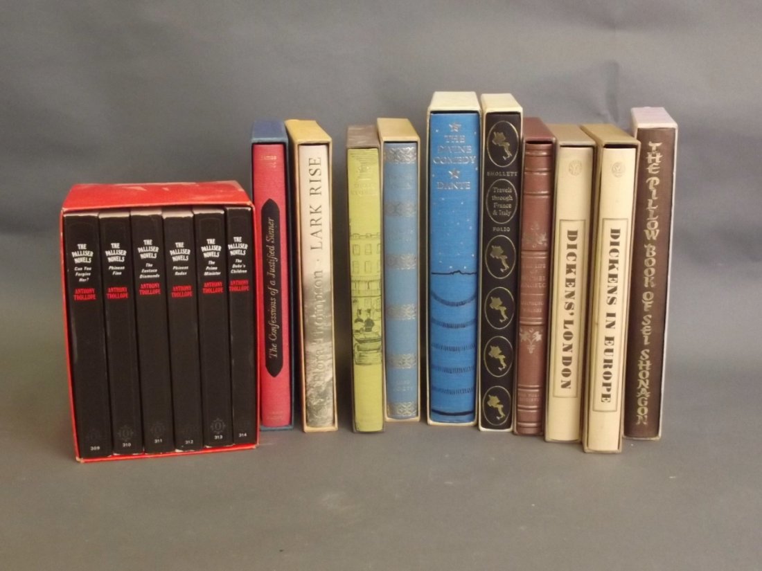 A quantity of books from the Folio Society to include: A quantity of books from the Folio Society to include 'The Life of Michelangelo', 'The Divine Comedy', 'The Confessions of a Justified Sinner', and a boxed collection of Anthony Trollope's 'Palliser'