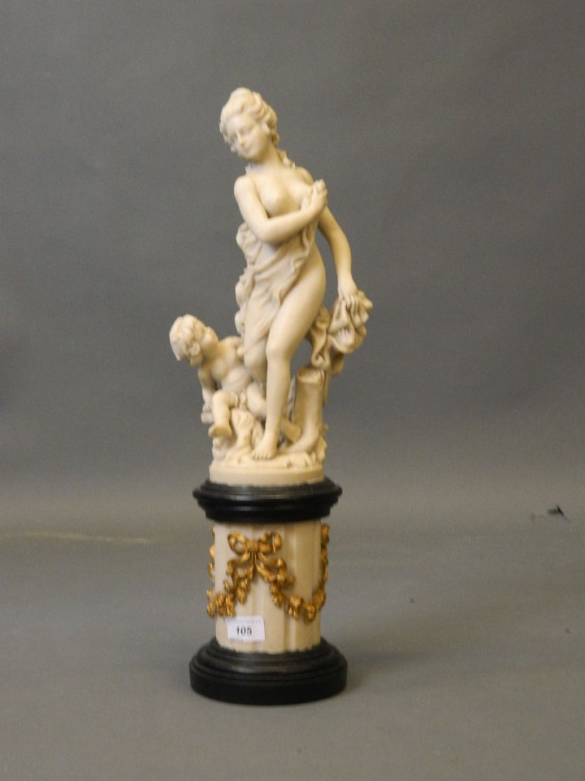 A composition figure of Venus with cherub, 21'' high: A composition figure of Venus with cherub, 21'' high