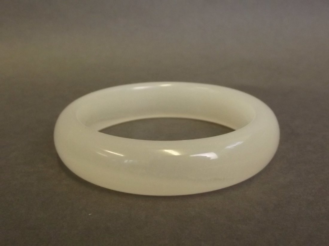 A Chinese white jade bangle, 3'' diameter (1 of 1)