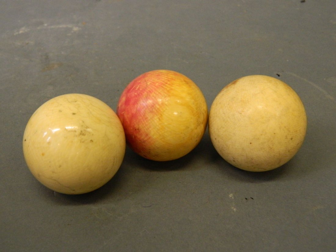 Three antique ivory billiard balls, 2'' diameter (1 of 1)