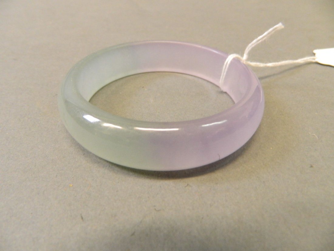 A Chinese bi-coloured purple and green jade bangle, 3'' (1 of 1)