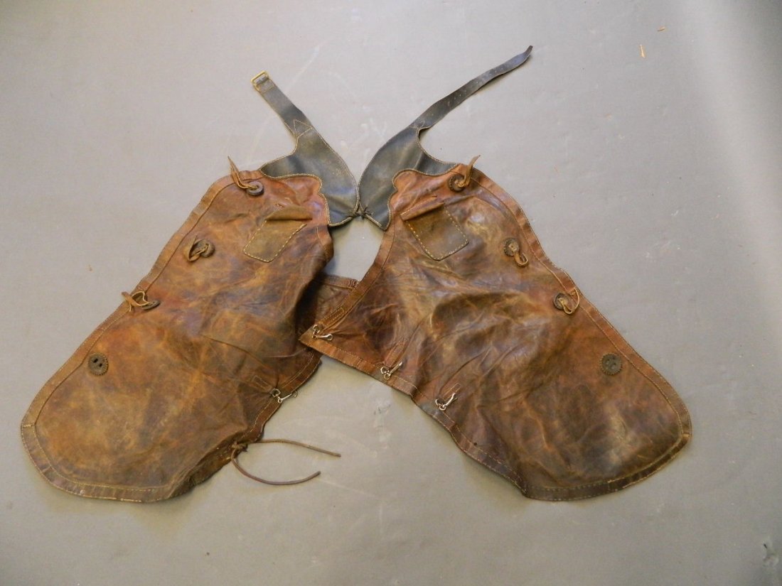A pair of American leather riding chaps: A pair of American leather riding chaps