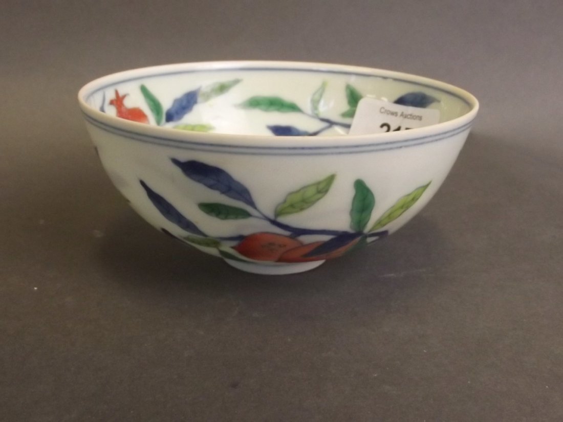 A fine Chinese Doucai enamel rice bowl with painted (1 of 4)