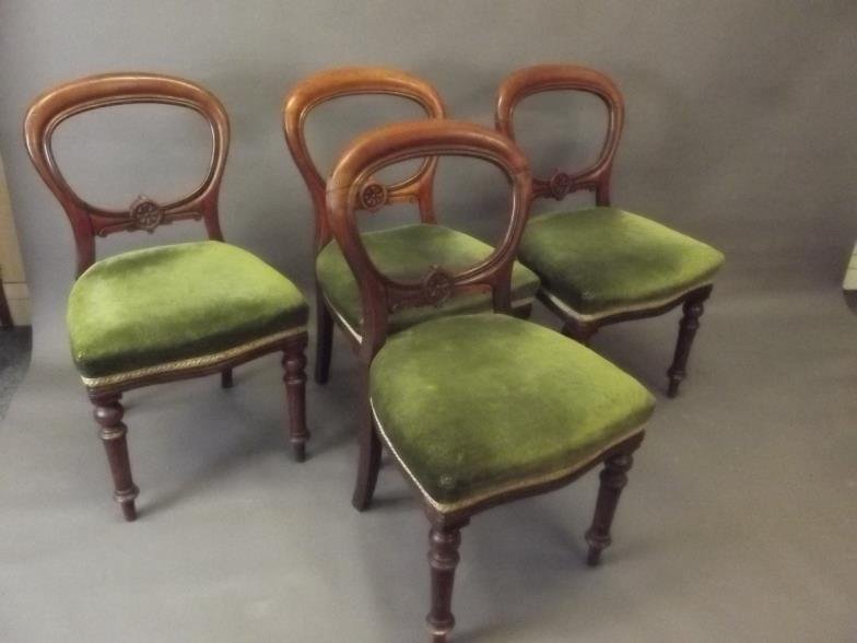 A set of four Victorian mahogany dining chairs with (1 of 1)