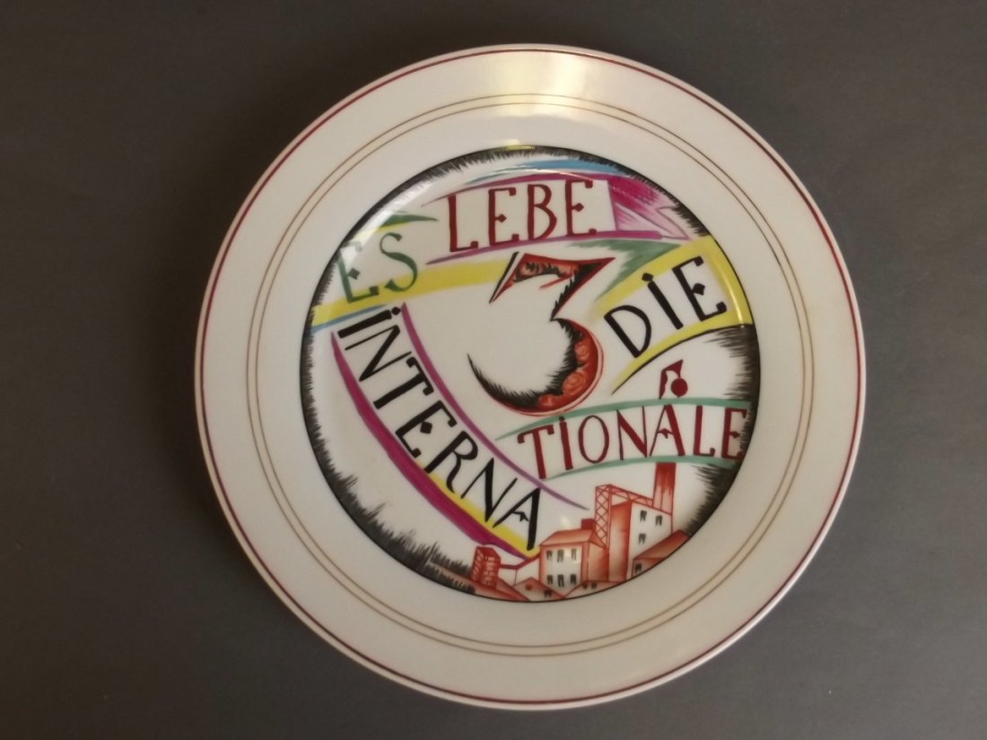 A porcelain cabinet plate with hand painted Russian (1 of 2)