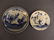 An antique Chinese blue and white stoneware plate