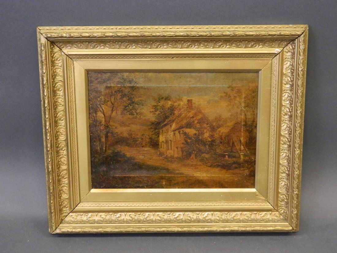 Fred H. Townsend(?), signed oil on canvas, rural (1 of 5)