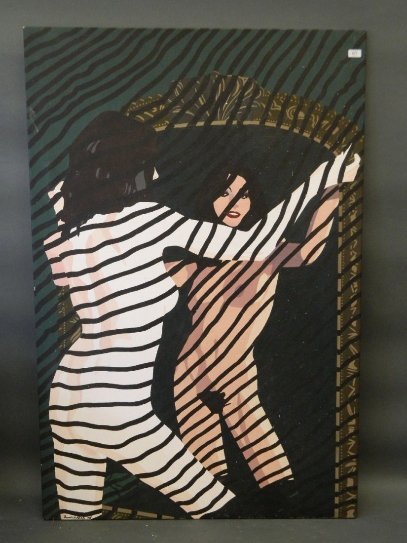 James Hussey, oil on canvas, girl in a mirror, signed (1 of 1)