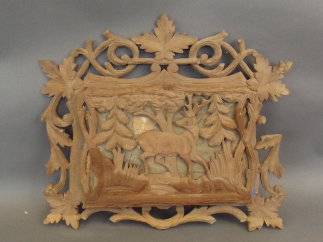 A Black Forest wood wall pocket carved in the form of a (1 of 1)