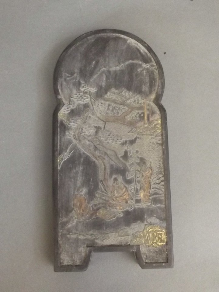 A Chinese ink cake with moulded decoration of (1 of 3)