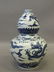 A Chinese gourd shaped porcelain vase with blue and