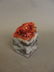 A Chinese chicken blood soapstone seal with carved