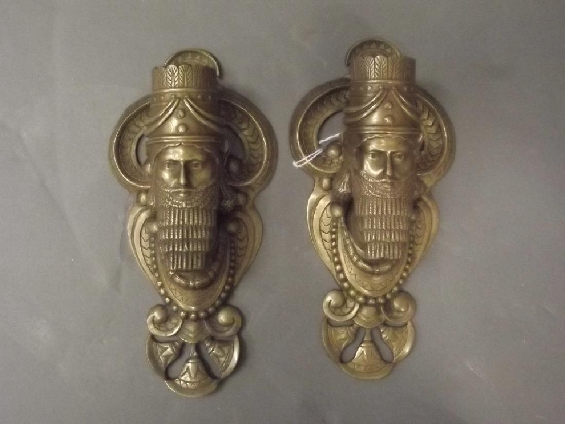 A pair of bronze wall mounts with ancient Persian (1 of 2)