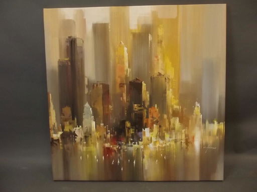 Wilfred Lang Acrylic On Canvas Skyscraper Viewed Feb 15 2017