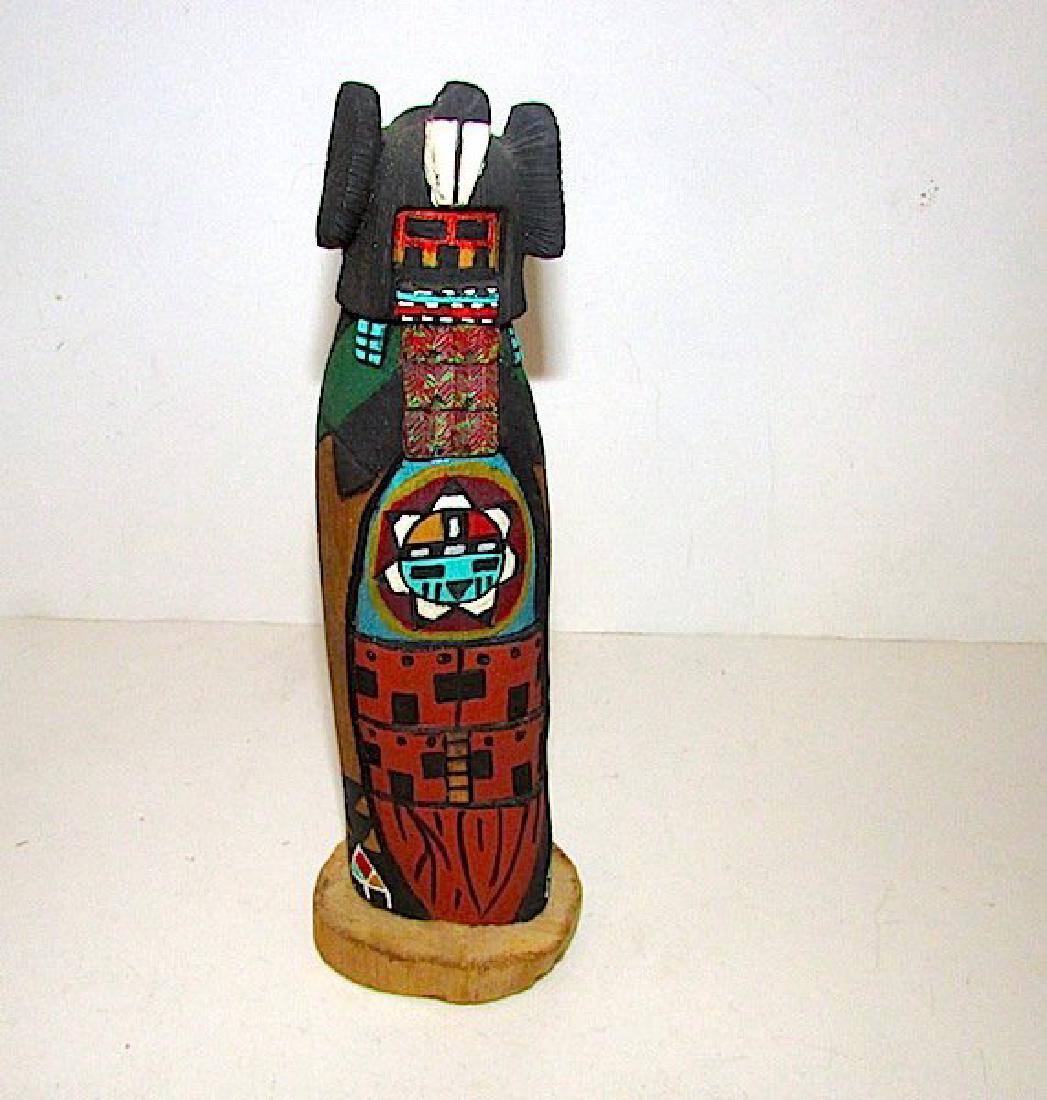 Vintage Hopi Kachina: HOPI Cottonwood Hand Carved Kachina Corn Maiden. Intricately carved piece, superb attention to detail, exceptional colors. Authentic, signed Katsin Mana Hopi hand carved kachina