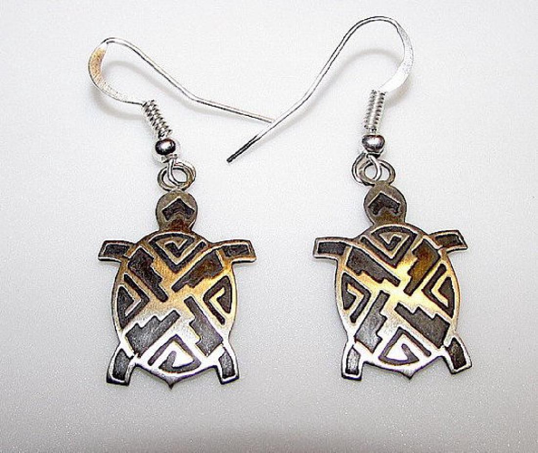 HOPI Native American Turtle Dangle Earrings Tribal (1 of 2)