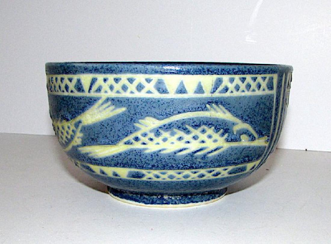 Mexican Folk Pottery Fish Bowl (1 of 2)