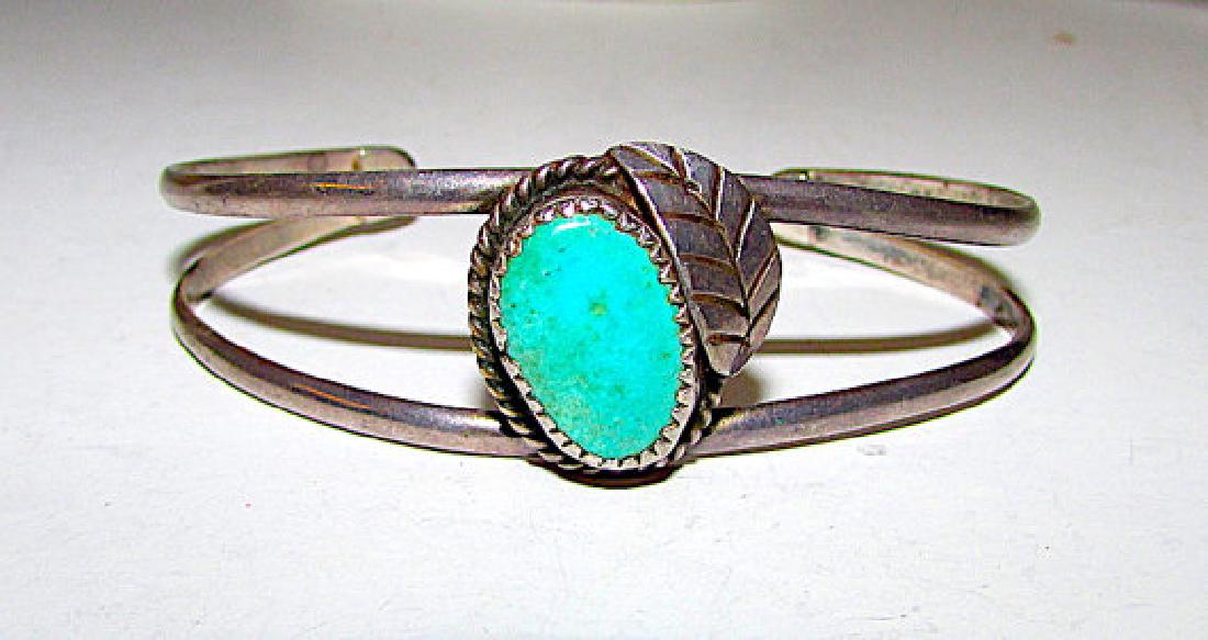 Old Pawn Navajo Sterling Silver Pilot Mountain Mine (1 of 2)