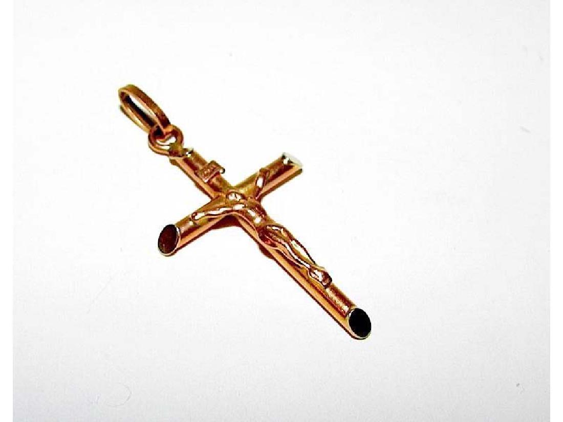 Vintage 14K Yellow Gold Cross Pendant Crucifix Italian (1 of 4)