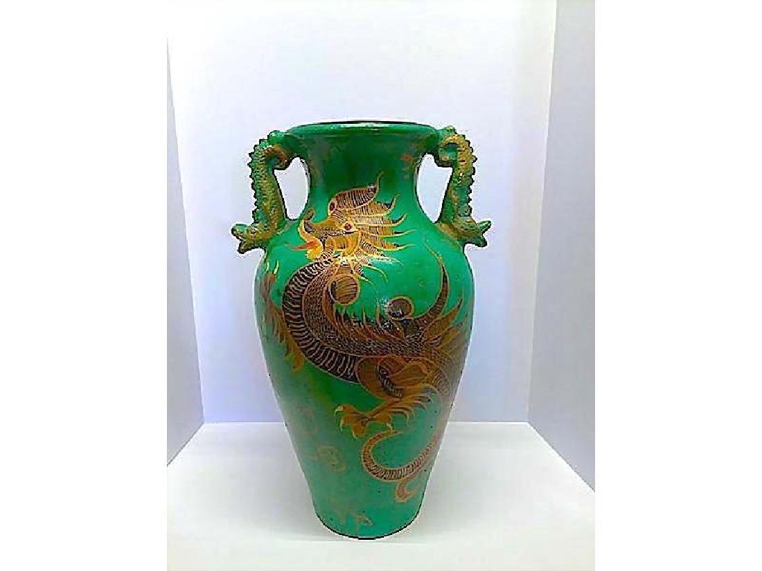 Antique Large Chinese Clay Dragon Floor Vase Urn Asian May 21