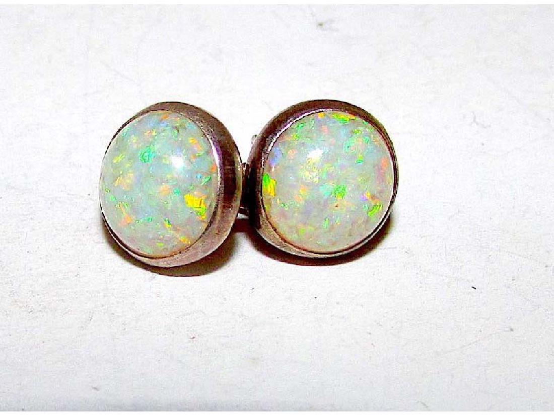 Native American Navajo Sterling Silver Fire Opal Post (1 of 5)