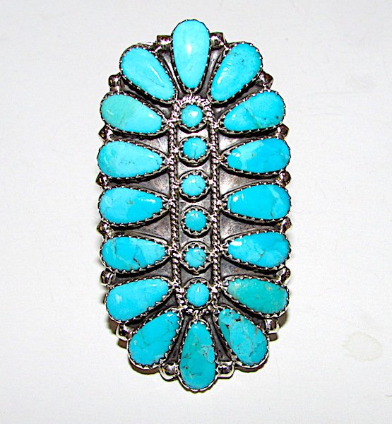 Pawn Navajo Sterling Turquoise Huge Ring Z Begay (1 of 3)