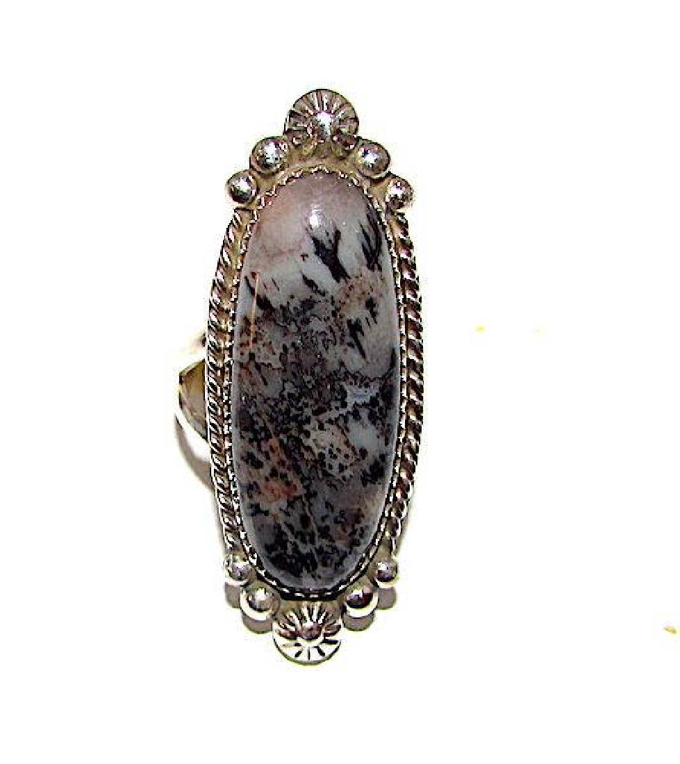 Navajo Old Pawn Sterling Silver Petrified Wood Huge (1 of 2)