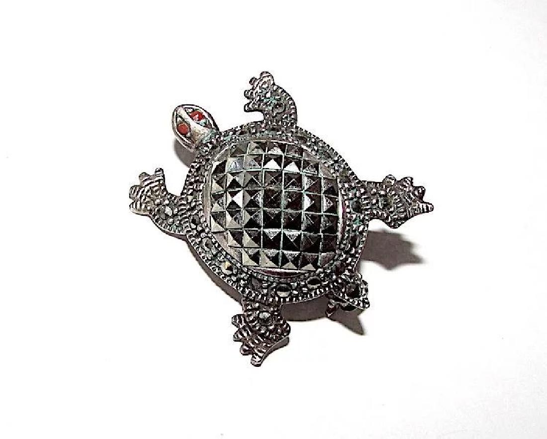 Vintahe 925 Turtle Brooch (1 of 1)