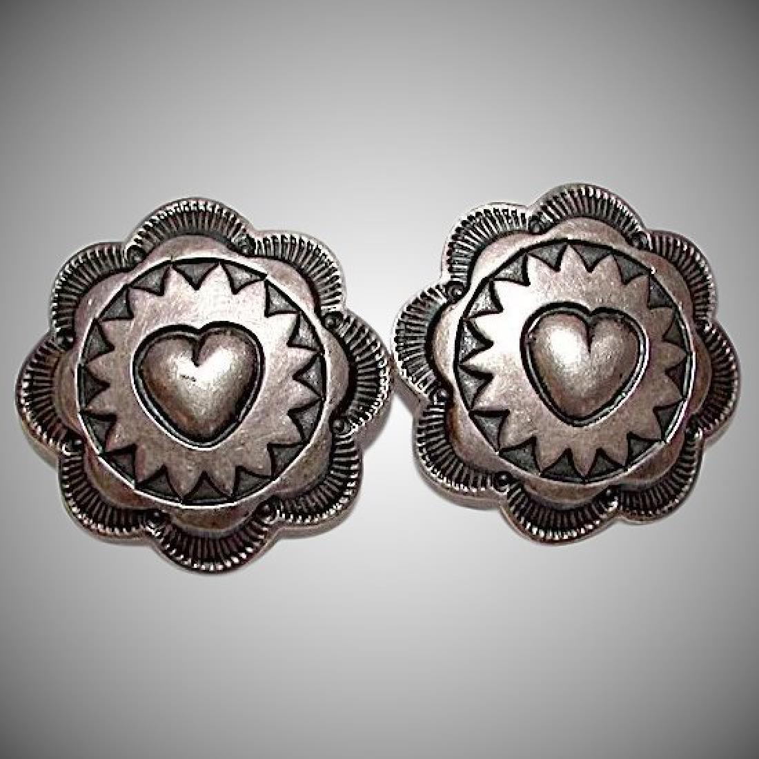 Navajo Sterling  Concho Earrings (1 of 3)