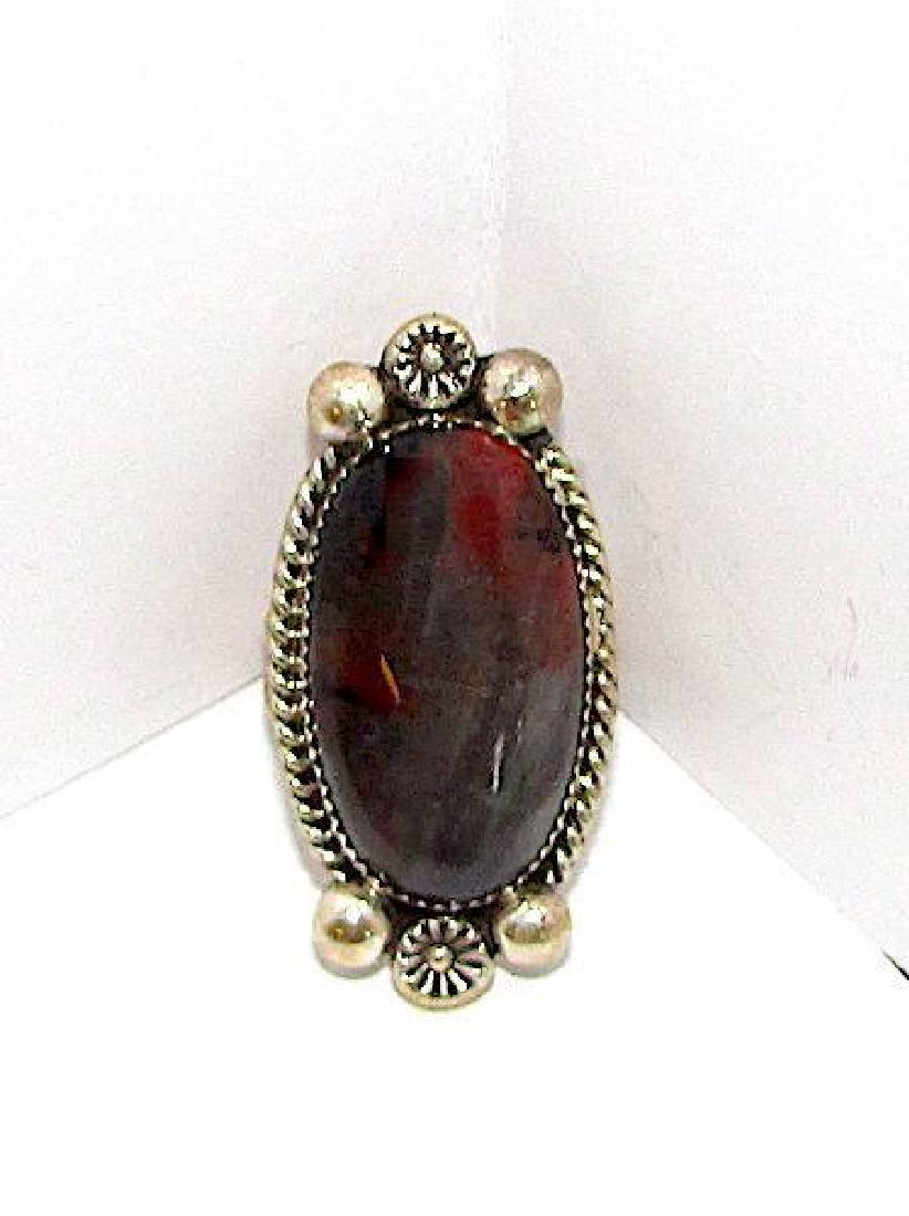 Navajo Old Pawn Sterling Silver Petrified Wood (1 of 2)