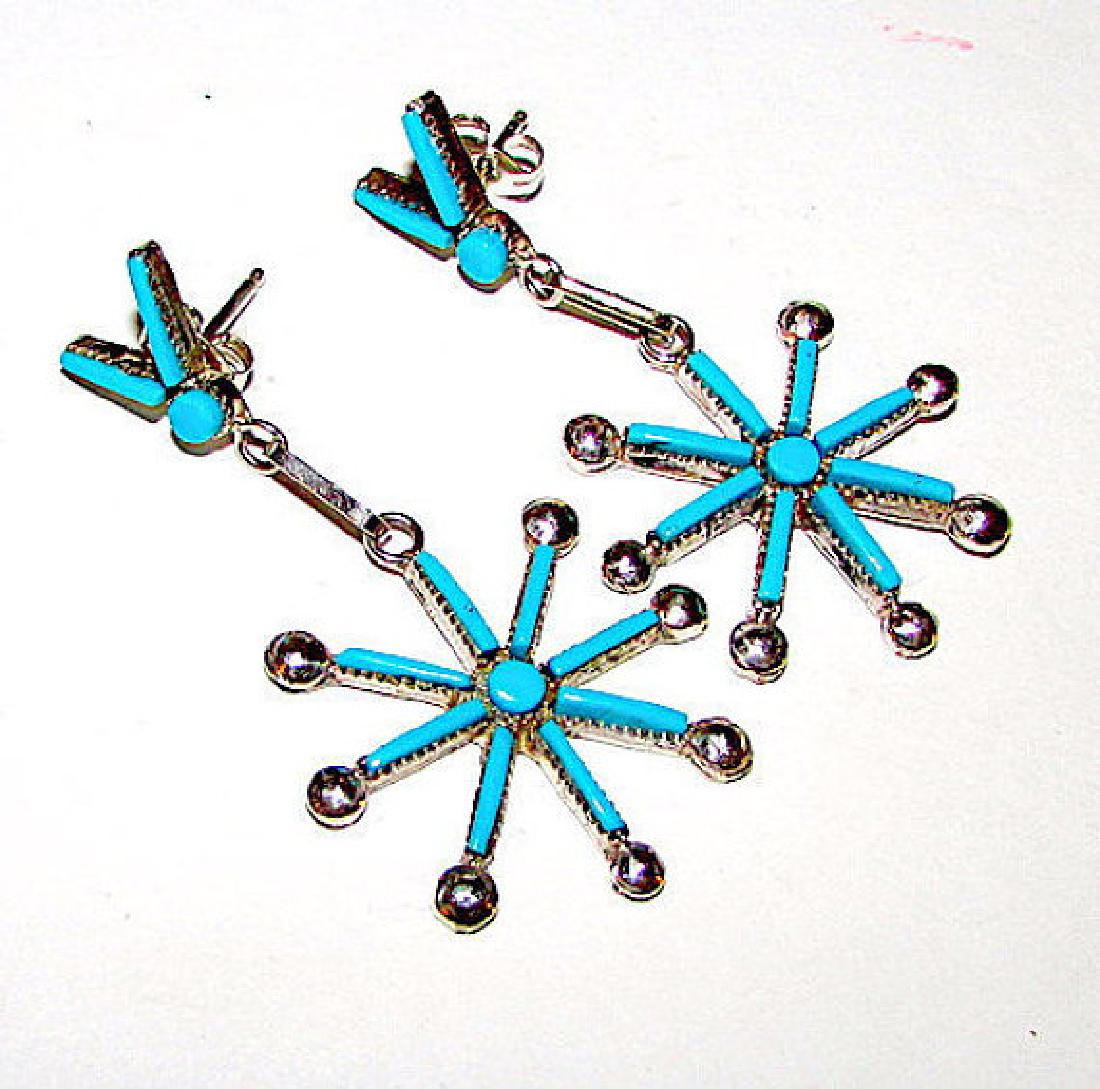 Native American Zuni Sterling Silver Turquoise Needle (1 of 2)