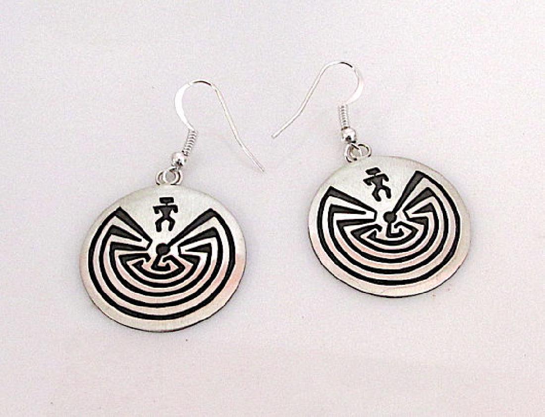 HOPI Sterling Silver Man in a Maze Pierced Statement (1 of 2)