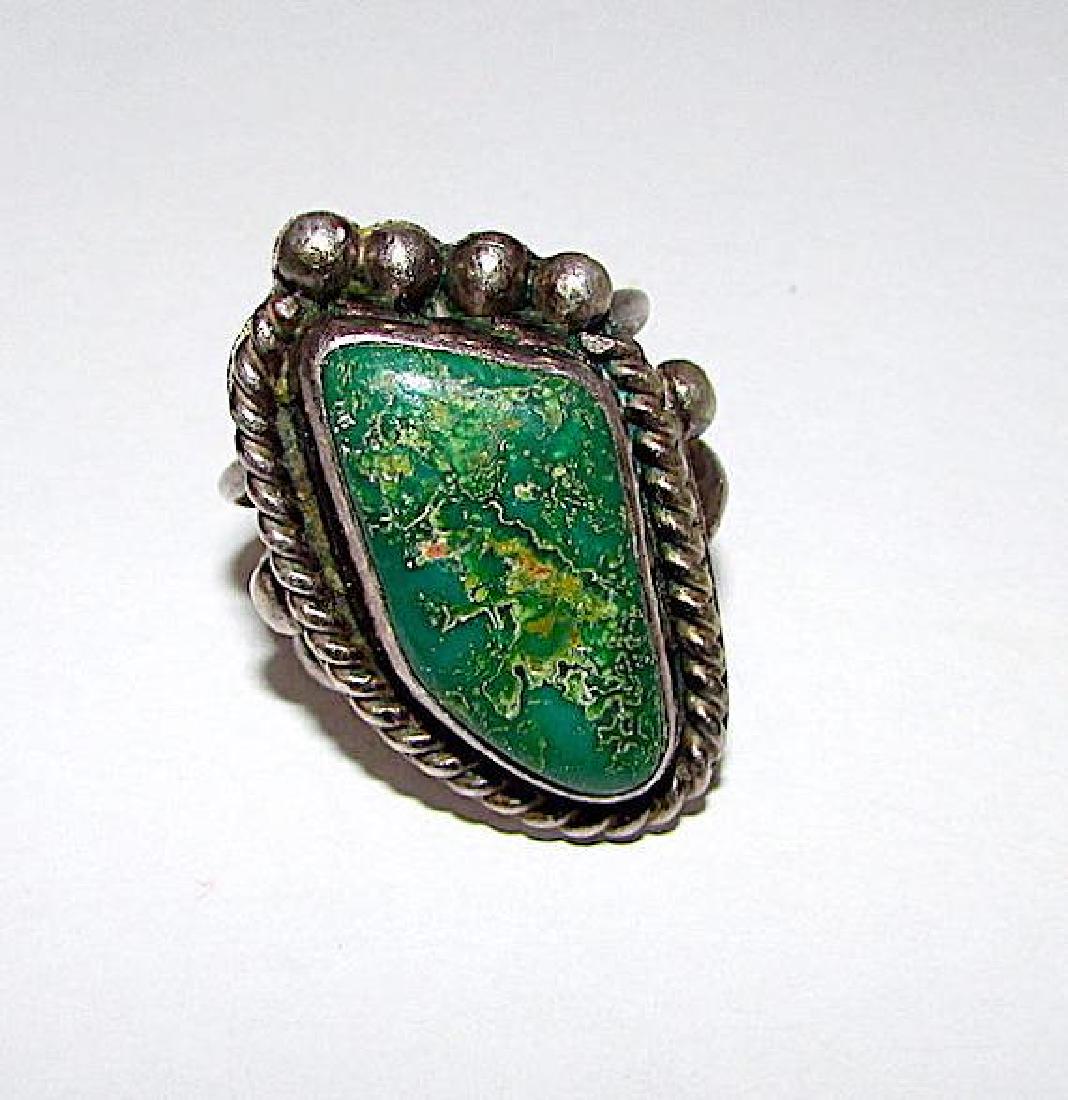 Vintage Old Pawn Native American Navajo Sterling Green (1 of 3)