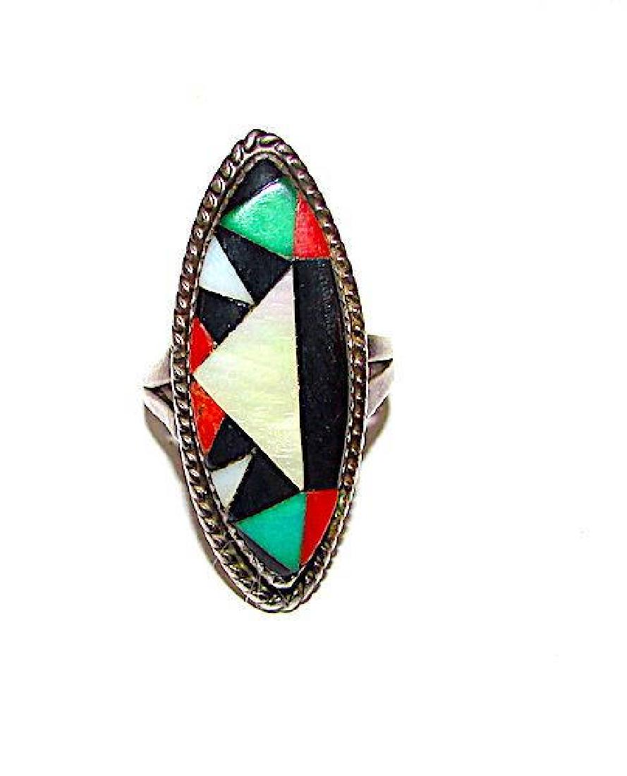 Vintage Native American Zuni Sterling Silver Turquoise (1 of 2)