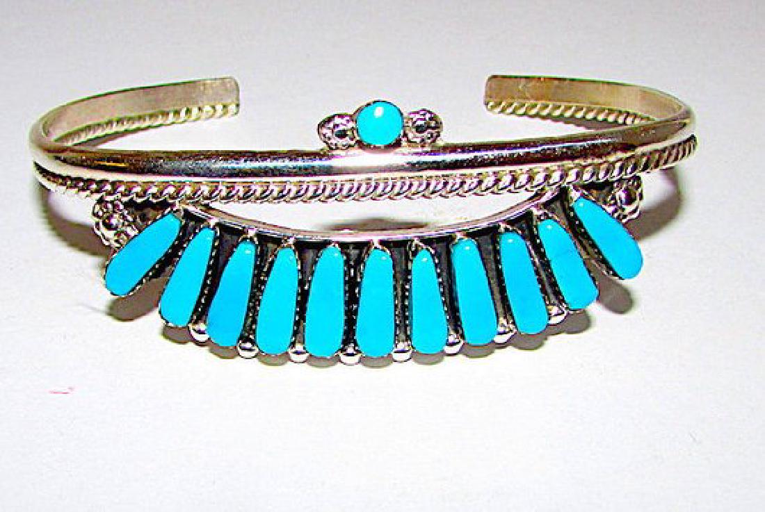 Zuni Sterling Silver Sleeping Beauty Mine Turquoise (1 of 2)