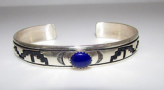 Navajo TOMMY SINGER Navajo Sterling Silver Lapis Lazuli (1 of 3)