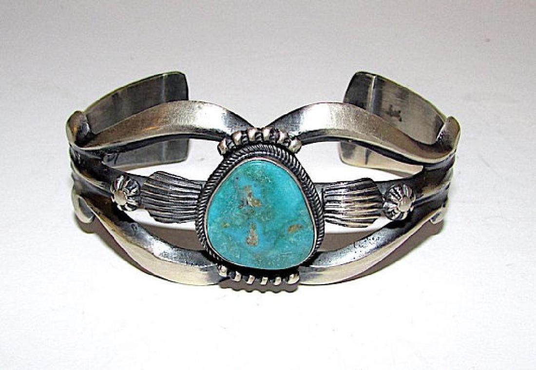 Navajo Pete Sand Cast Sterling Silver High Grade
