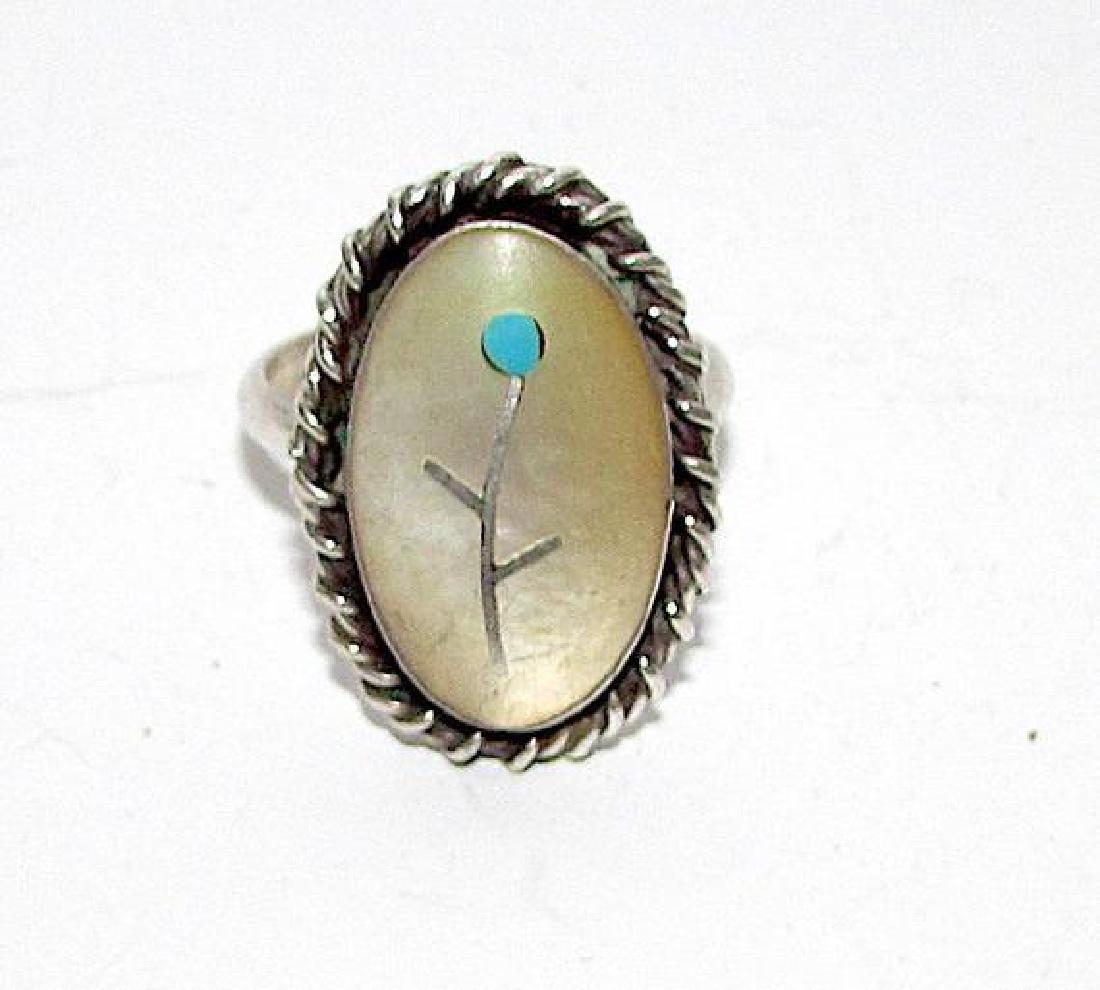 Old Pawn Native American Zuni Sterling Silver Turquoise (1 of 2)